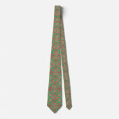 Vogels Arabesque Oriental Bohemian Boho Red Green Stropdas (Voorkant)