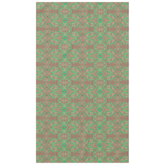 Vogels Arabesque Oriental Bohemian Boho Red Green Tafelkleed (Voorkant)