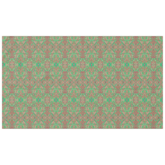Vogels Arabesque Oriental Bohemian Boho Red Green Tafelkleed (Voorkant (Horizontaal))