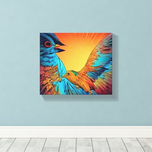 Vogels Art Wall Decor Canvas Prints (Insitu (Houten vloer))