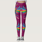 Vogels Artistiek Abstract Leggings (Voorkant)