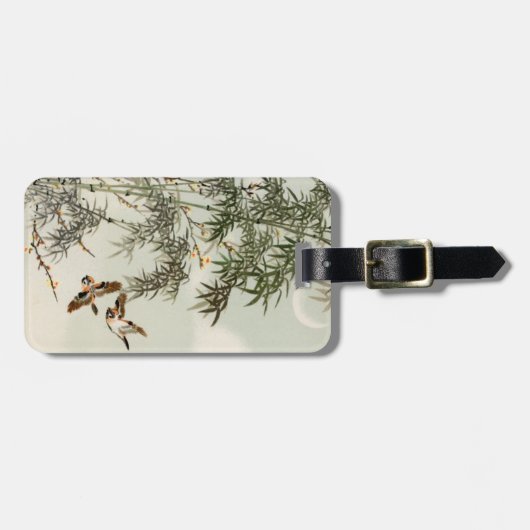 Vogels Bamboe Aziatisch Japans Bagagelabel (Voorkant horizontaal)