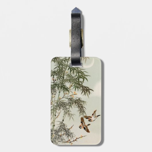 Vogels Bamboe Aziatisch Japans Bagagelabel (Achterkant verticaal)
