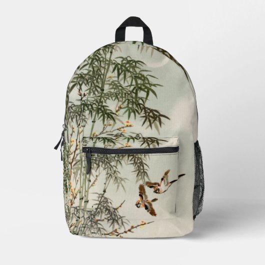 Vogels Bamboe Aziatisch Japans  Bedrukte Rugzak (Voorkant)