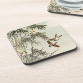 Vogels Bamboe Aziatisch Japans Bier Onderzetter (Linkerzijde)