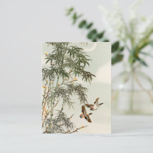 Vogels Bamboe Aziatisch Japans Briefkaart