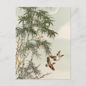 Vogels Bamboe Aziatisch Japans Briefkaart (Voorkant)