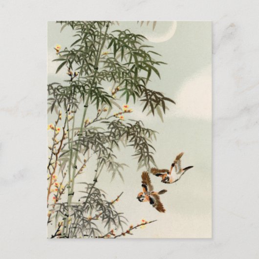 Vogels Bamboe Aziatisch Japans  Briefkaart (Voorkant)