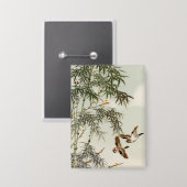 Vogels Bamboe Aziatisch Japans  Button (Voorkant / Achterkant)