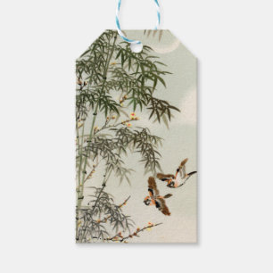 Vogels Bamboe Aziatisch Japans  Cadeaulabel