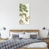Vogels Bamboe Aziatisch Japans Canvas Afdruk (Insitu (Slaapkamer))