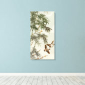 Vogels Bamboe Aziatisch Japans Canvas Afdruk (Insitu (Houten vloer))