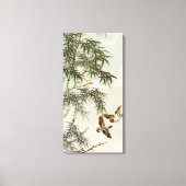 Vogels Bamboe Aziatisch Japans Canvas Afdruk (Voorkant)