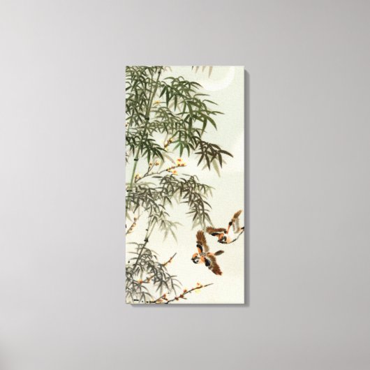 Vogels Bamboe Aziatisch Japans  Canvas Afdruk (Voorkant)