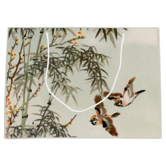 Vogels Bamboe Aziatisch Japans  Groot Cadeauzakje (Voorkant)