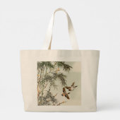 Vogels Bamboe Aziatisch Japans Grote Tote Bag (Achterkant)