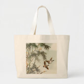 Vogels Bamboe Aziatisch Japans Grote Tote Bag (Voorkant)