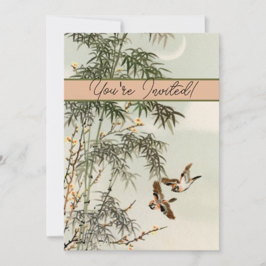 Vogels Bamboe Aziatisch Japans Kaart (Voorkant)