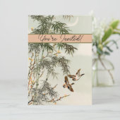 Vogels Bamboe Aziatisch Japans Kaart (Staand voorkant)