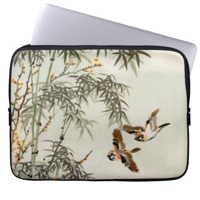 Vogels Bamboe Aziatisch Japans  Laptop Sleeve (Voorkant)