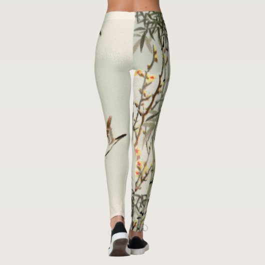 Vogels Bamboe Aziatisch Japans  Leggings (Achterkant)