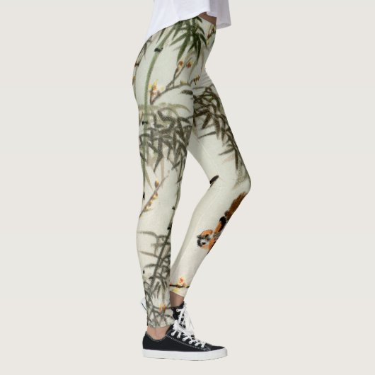 Vogels Bamboe Aziatisch Japans  Leggings (Rechts)