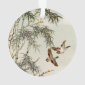 Vogels Bamboe Aziatisch Japans  Ornament (achterkant)