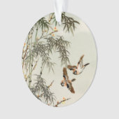 Vogels Bamboe Aziatisch Japans  Ornament (voorkant)