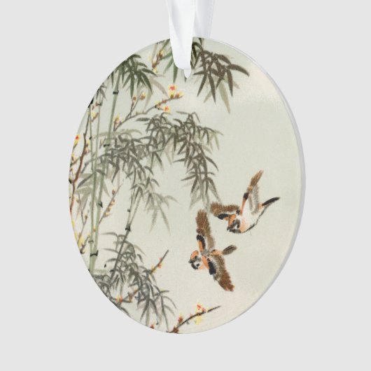 Vogels Bamboe Aziatisch Japans  Ornament (voorkant)