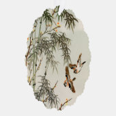 Vogels Bamboe Aziatisch Japans Ornament Kaart (Rechts)