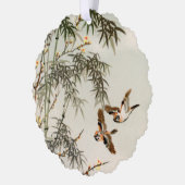 Vogels Bamboe Aziatisch Japans Ornament Kaart (Links)