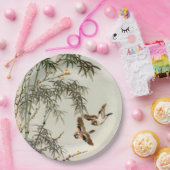 Vogels Bamboe Aziatisch Japans  Papieren Bordje (Feest)