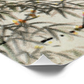 Vogels Bamboe Aziatisch Japans  Perfect Poster (Hoek)