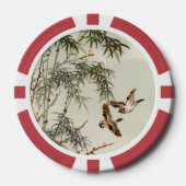 Vogels Bamboe Aziatisch Japans  Poker Chips (Voorkant)