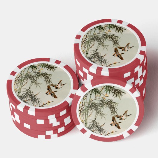 Vogels Bamboe Aziatisch Japans  Poker Chips (Opstapeling)