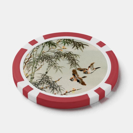 Vogels Bamboe Aziatisch Japans  Poker Chips (Enkel)
