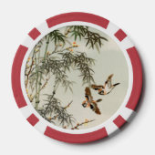 Vogels Bamboe Aziatisch Japans  Poker Chips (Achterkant)