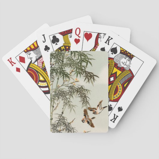 Vogels Bamboe Aziatisch Japans  Pokerkaarten (Achterkant)