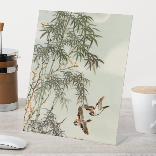 Vogels Bamboe Aziatisch Japans  Reclamebord Met Voetstuk (Insitu)