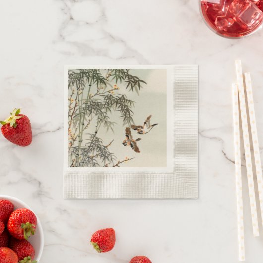 Vogels Bamboe Aziatisch Japans  Servet (Insitu)