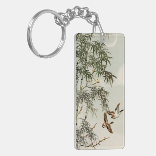 Vogels Bamboe Aziatisch Japans  Sleutelhanger (Voorkant Links)