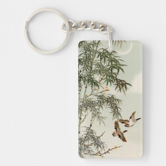 Vogels Bamboe Aziatisch Japans  Sleutelhanger (Voorkant)