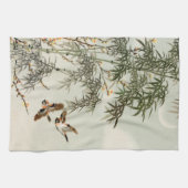 Vogels Bamboe Aziatisch Japans  Theedoek (Horizontaal)