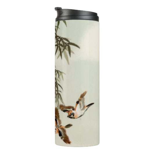 Vogels Bamboe Aziatisch Japans  Thermosbeker (Geroteerd rechts)