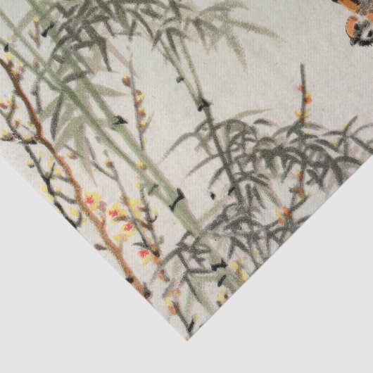 Vogels Bamboe Aziatisch Japans  Tissuepapier (Detail)