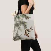 Vogels Bamboe Aziatisch Japans Tote Bag (Dichtbij)