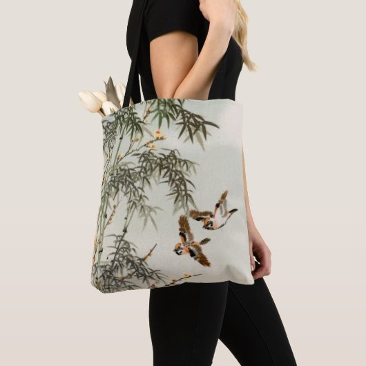 Vogels Bamboe Aziatisch Japans Tote Bag (Dichtbij)