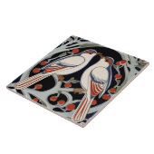 Vogels & bessen Art Nouveau Red Bird Art Deco Tegeltje (Zijkant)