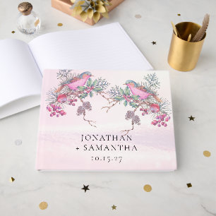 Vogels & Bessen Denneappel Aquarel Winter Huwelijk Gastenboek