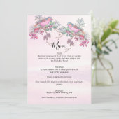 Vogels & Bessen Denneappel Aquarel Winter Huwelijk Menu (Staand voorkant)